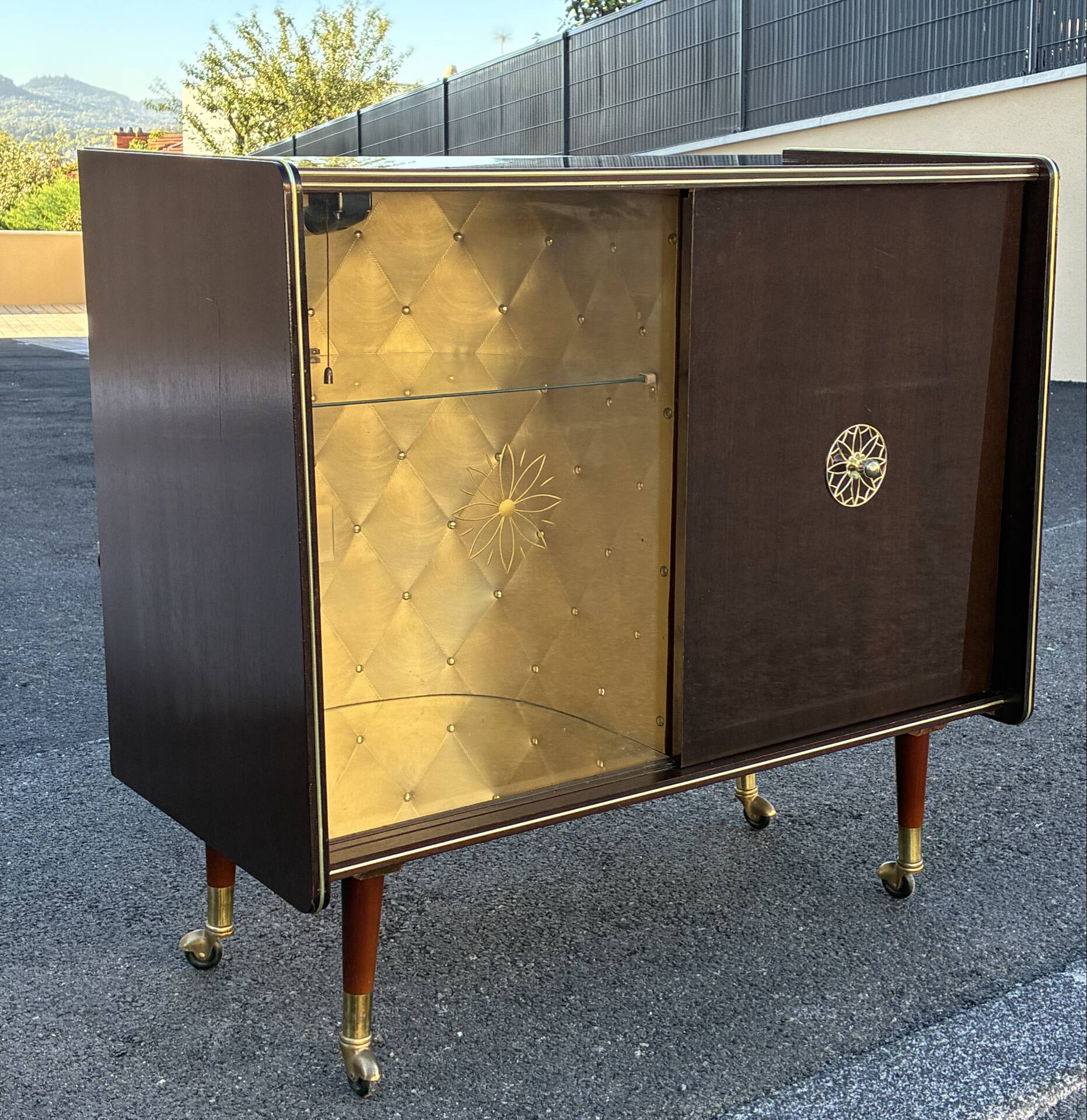 Vintage 60s TV console bar