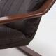 Fauteuil lounge scandinave en bois courbé et cuir 1960