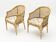 Pair of bamboo chairs caning around 1960
