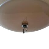 Lampe suspendue vintage blanche et orange space age UFO / lustre