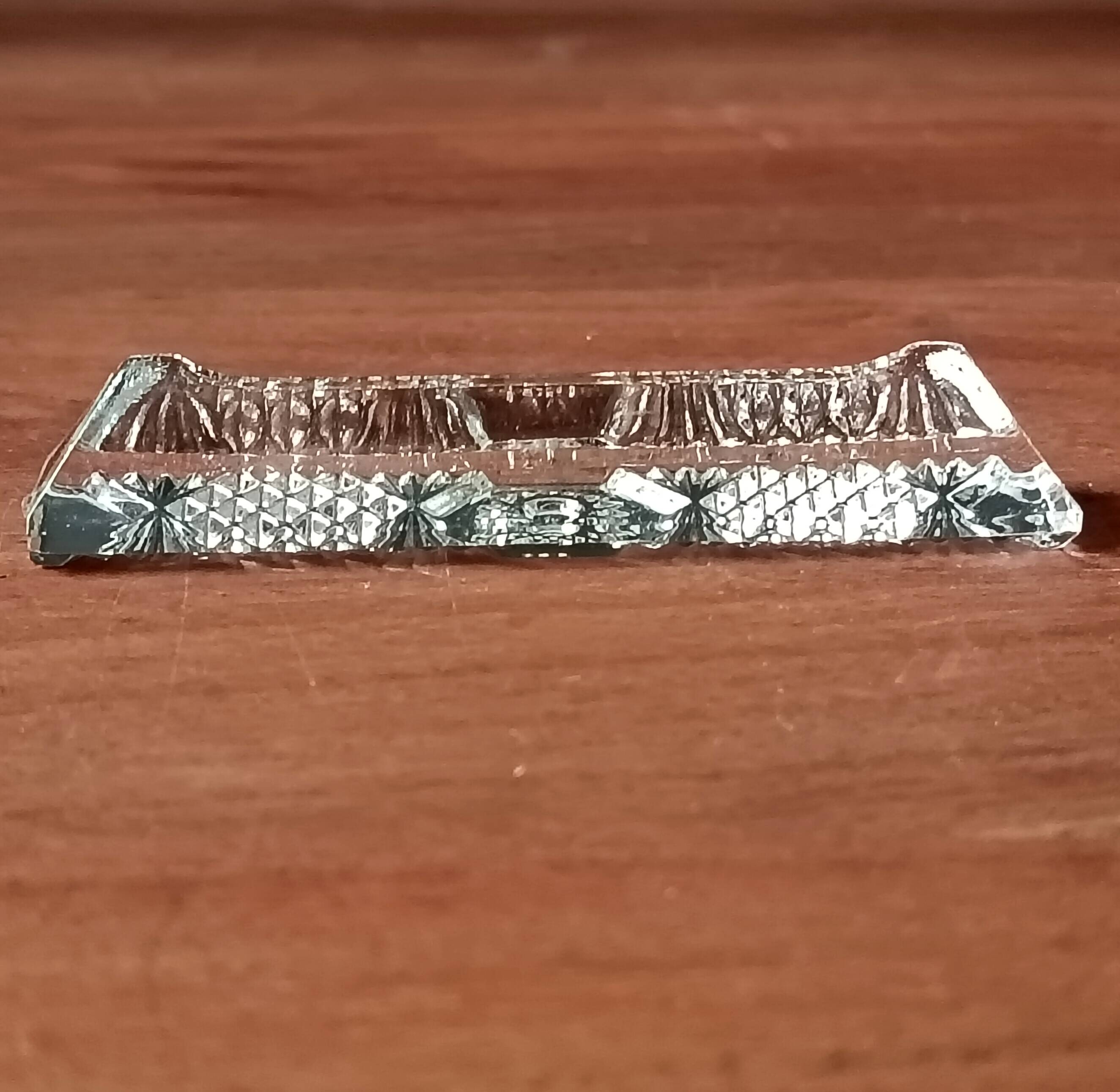 8 repose-couteaux en verre pressé vintage