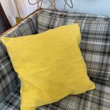 Housse de coussin en coton jaune paille,  40x40 cm