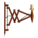 Teak wall lamp Scissor, Danish design, 1970s, manufacture: Lyfa