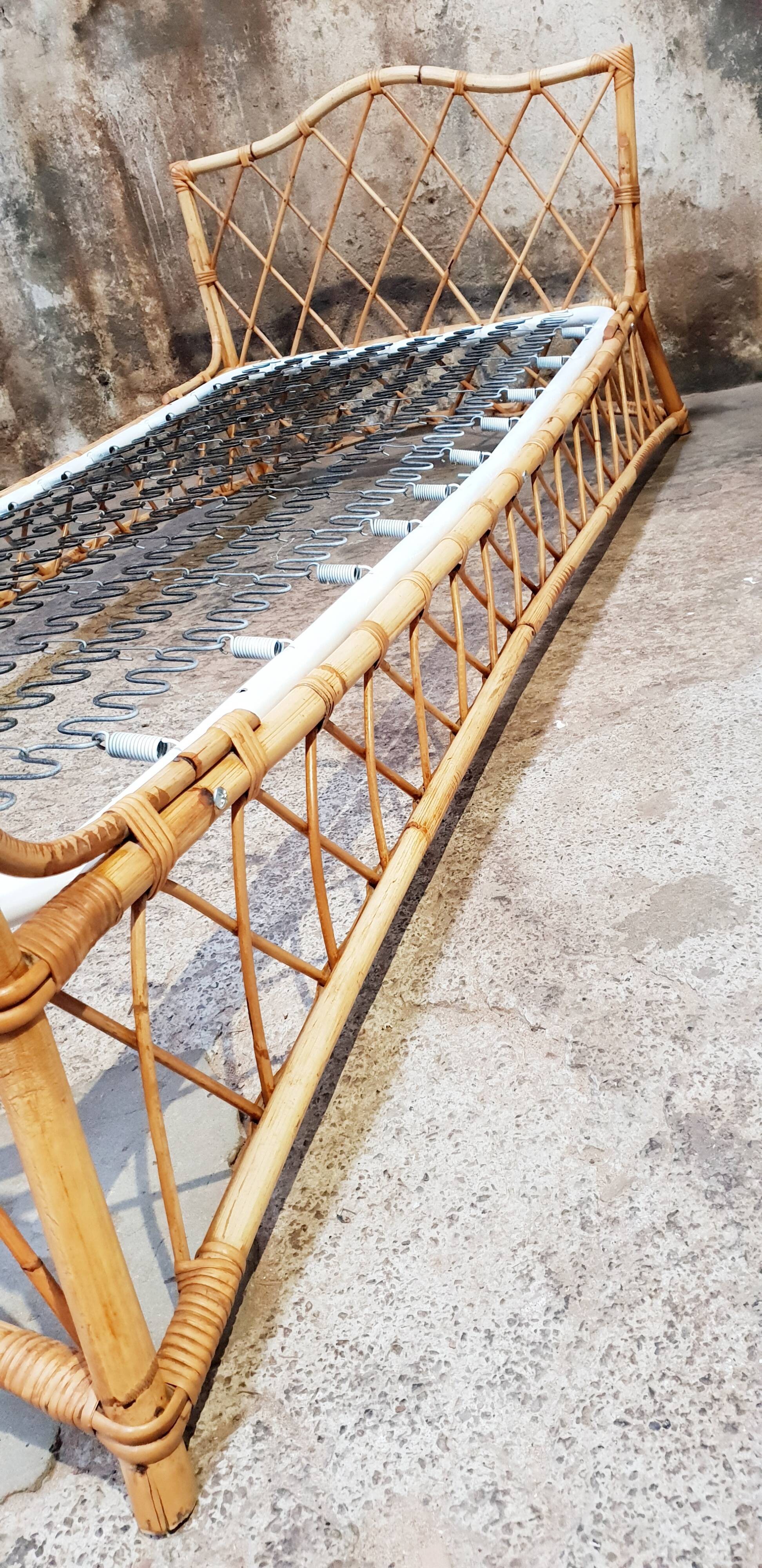 Vintage rattan bed