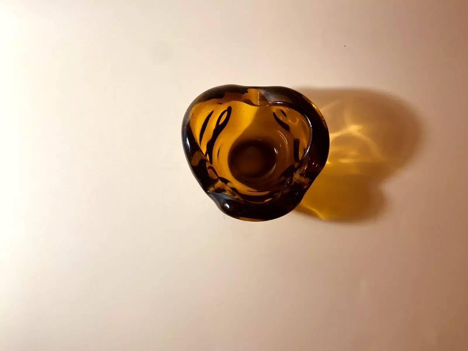 Modern vintage glass bowl Gyula Budveszel Hungary 1990s