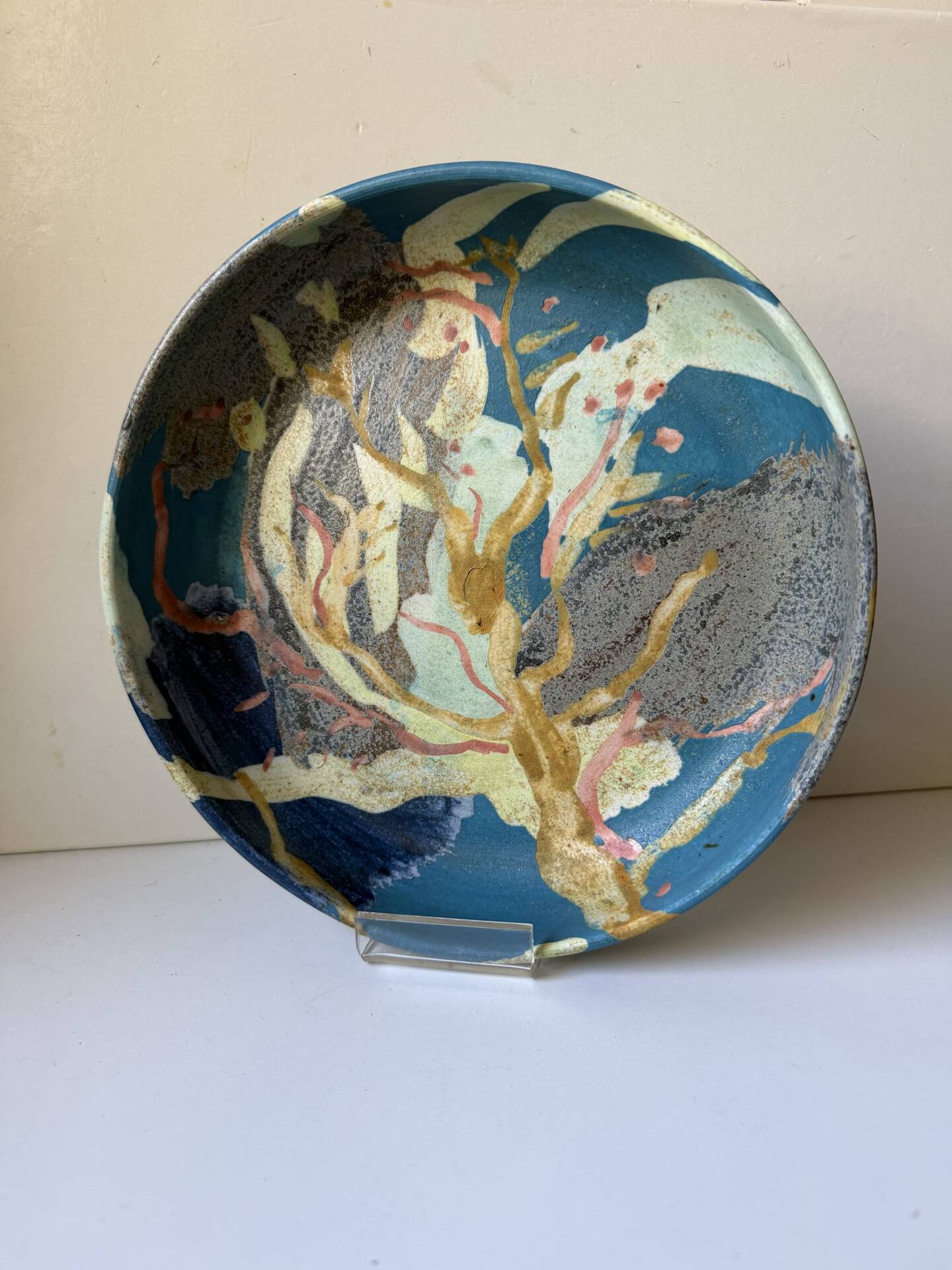 Vintage Danish Ceramic Art Studio Decorative Bowl signed