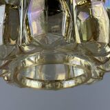 60er 70er Jahre Deckenlampe Glashütte Limburg Germany Glas & Messing Space