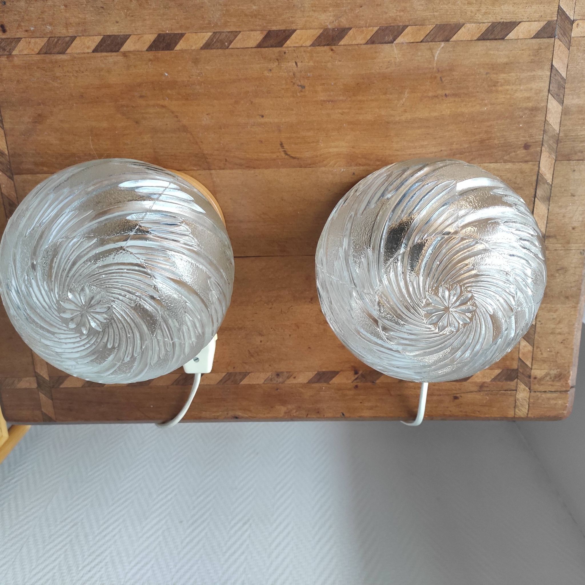 Pair of vintage 1990s globe lamps