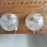 Pair of vintage 1990s globe lamps