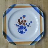 Pair of plates Flowers Saint Amand