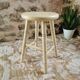 Vintage stool in cream white patinated wood