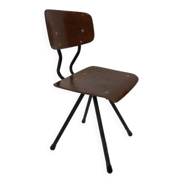 Vintage industrial child s chair, school chair, Dutch design