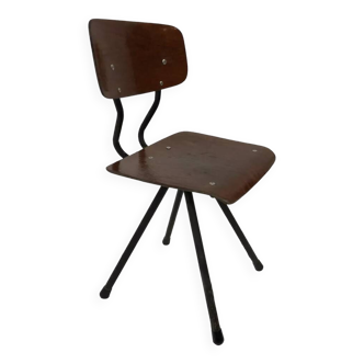 Vintage industrial child s chair, school chair, Dutch design