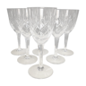 Ensemble de six verres à eau en cristal de Lorraine taillé