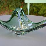 Val St Lambert green crystal bowl