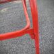 Red metal bed