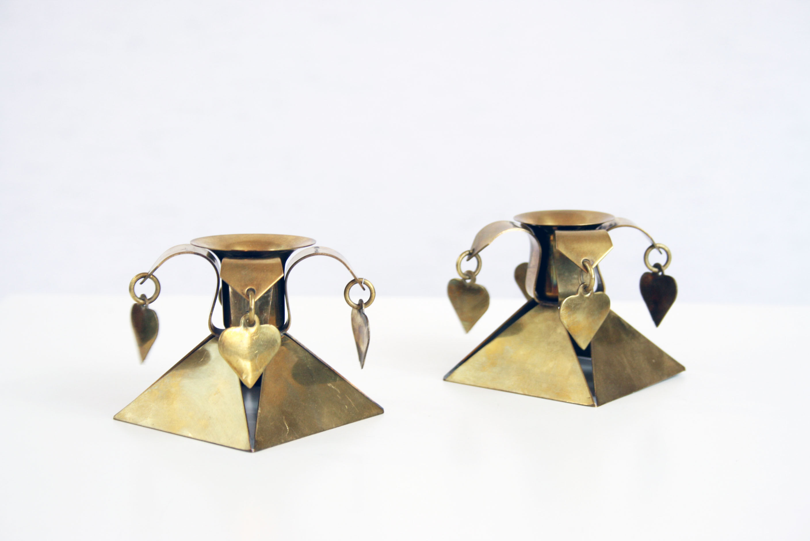 Pair of Scandinavian candle holders