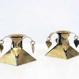Pair of Scandinavian candle holders
