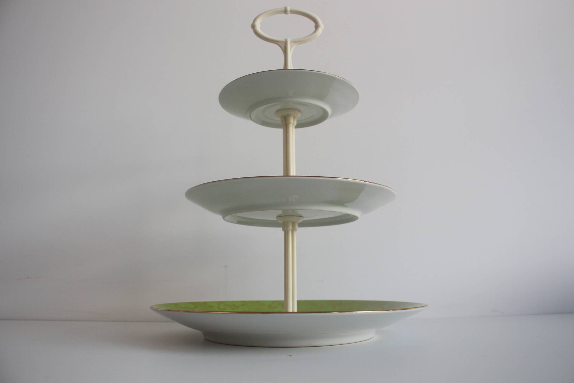 Multi-tiered porcelain tray, Stará Role porcelain, Czechoslovakia, 1950s.