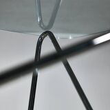 1970's Italian Coffee Table with Tempered Glass on Chrome Zig-Zag Frame