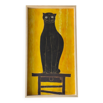 Gouache cat on etienne poirier's paper