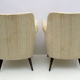 Pair of Nino Zoncada Mid-century Modern Chenille Velvet by Cassina Armchair
