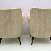 Pair of Nino Zoncada armchairs in chenille velvet in Mid-Century Modern style by Cassina