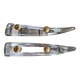 Paire de bougeoirs cristal Schneider en forme de pirogue