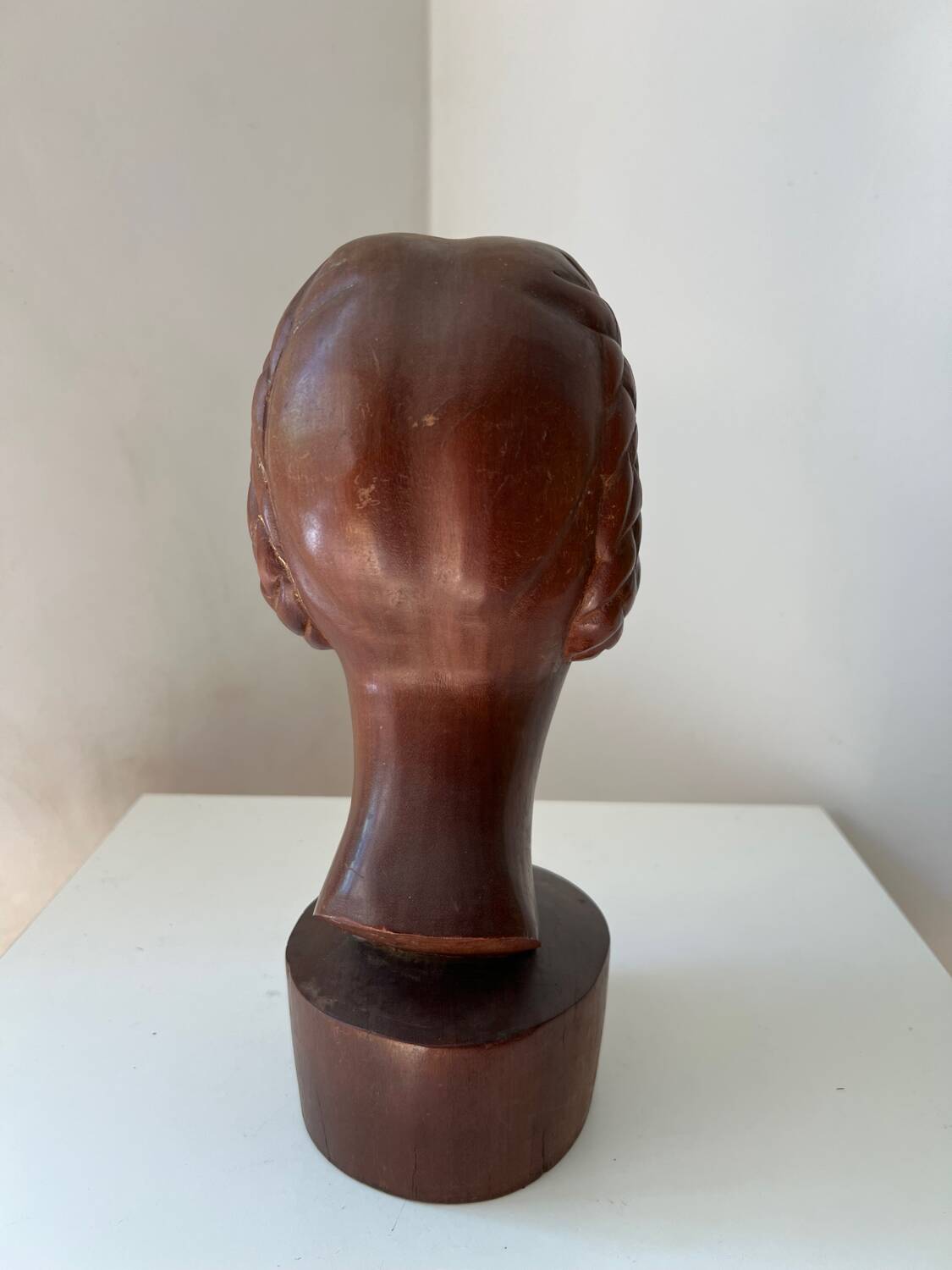 Art Deco bust of a young African woman, 1930s, wood