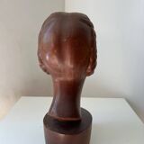 Art Deco bust of a young African woman, 1930s, wood