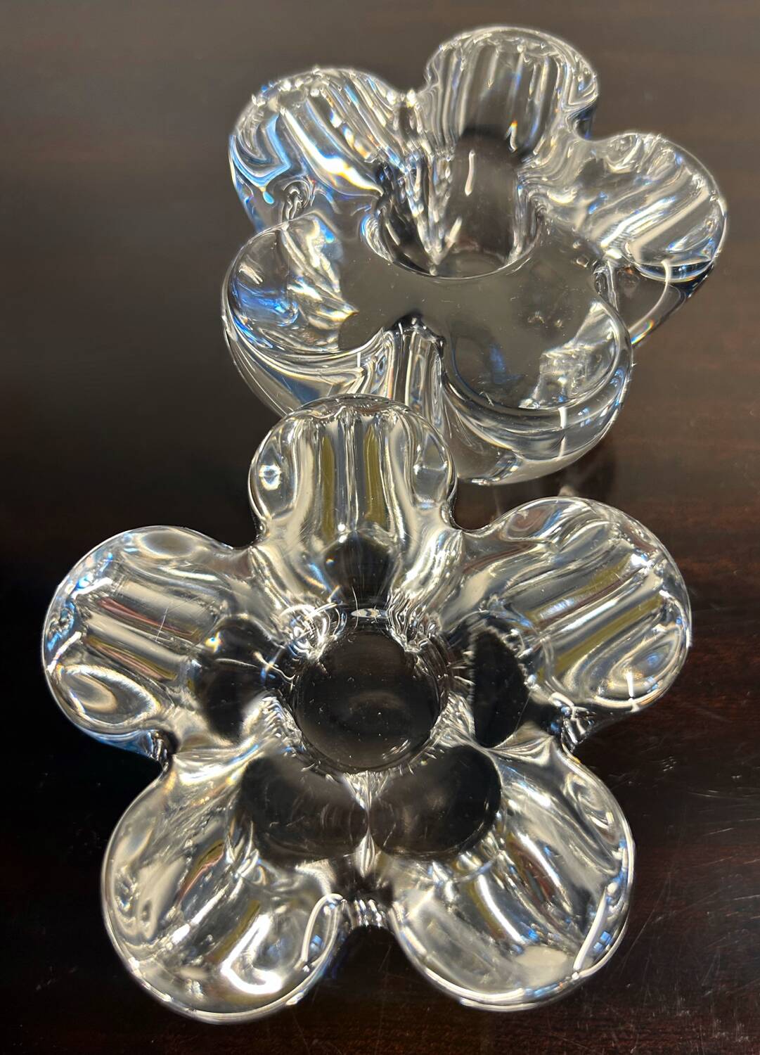 Daum crystal candle holders from the 60s