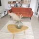 Berber carpet Béni Ouarain plain white with inlaid line patterns