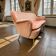 Vintage ribbed salmon pink sofa