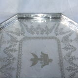 Serving tray punch goldsmith Martin Hall - Co silver metal eagle crown