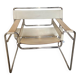 Wassily chair in white leather with chrome base
