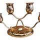 Four-light, gold-plated table candlestick, Germany, 1940s.