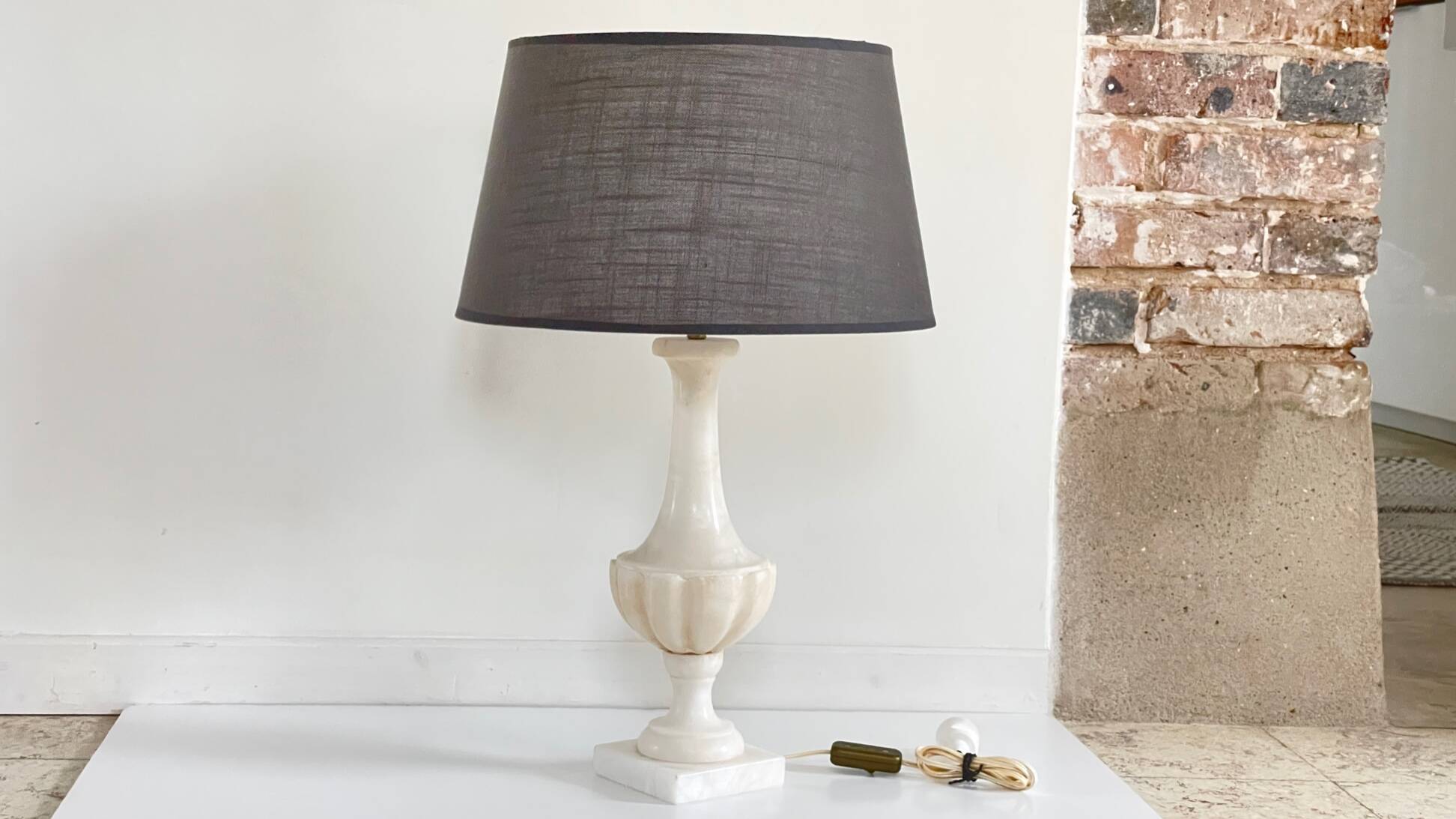 LAMPE Medicis Alabaster Pierre Vintage