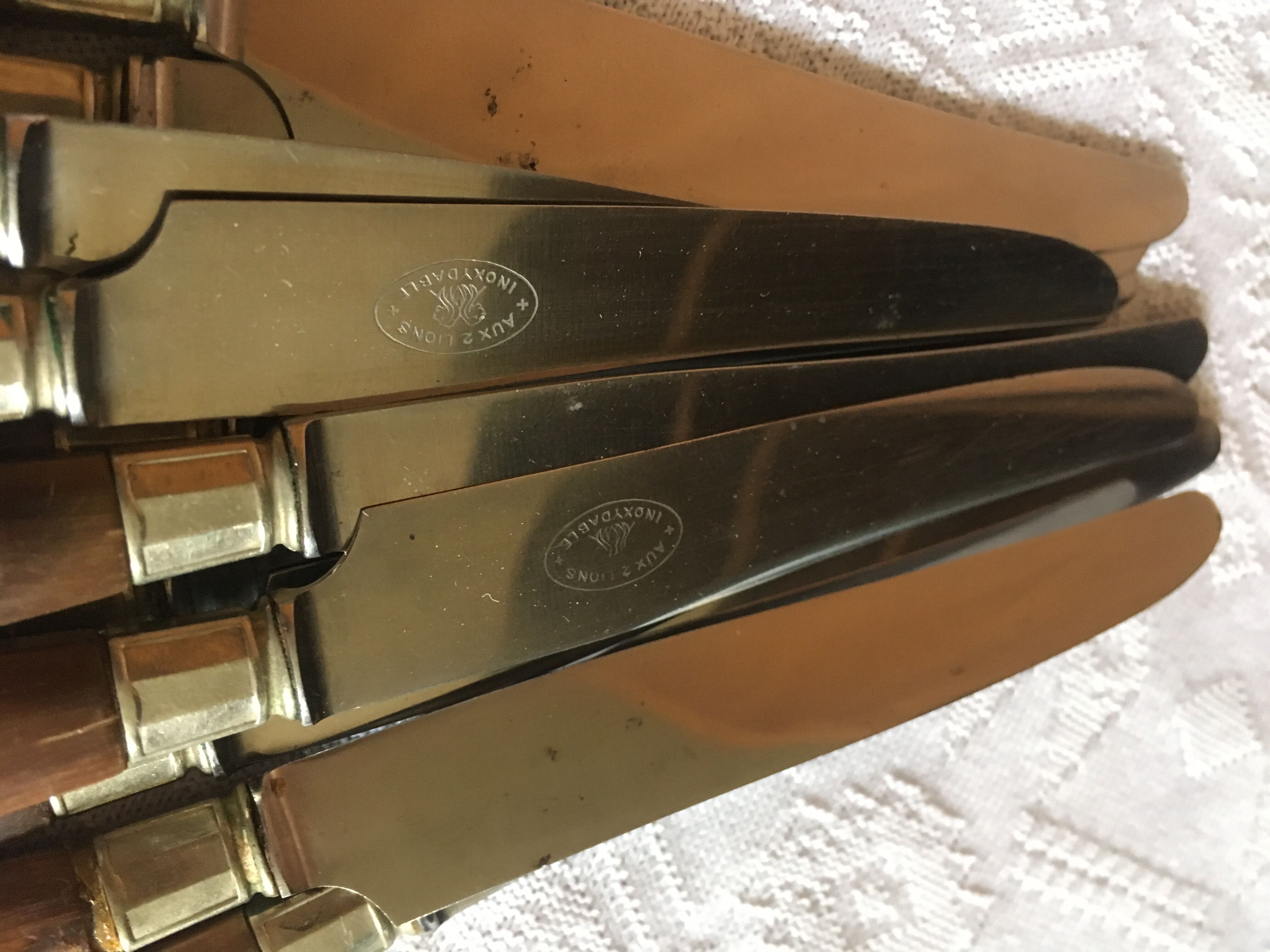 Series of dessert cutlery in stainless steel "with two lions"