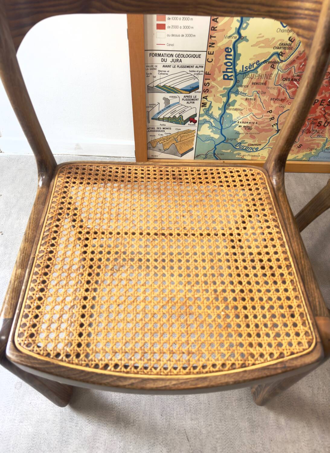 Pair of Baumann caned chairs - flat - sleds