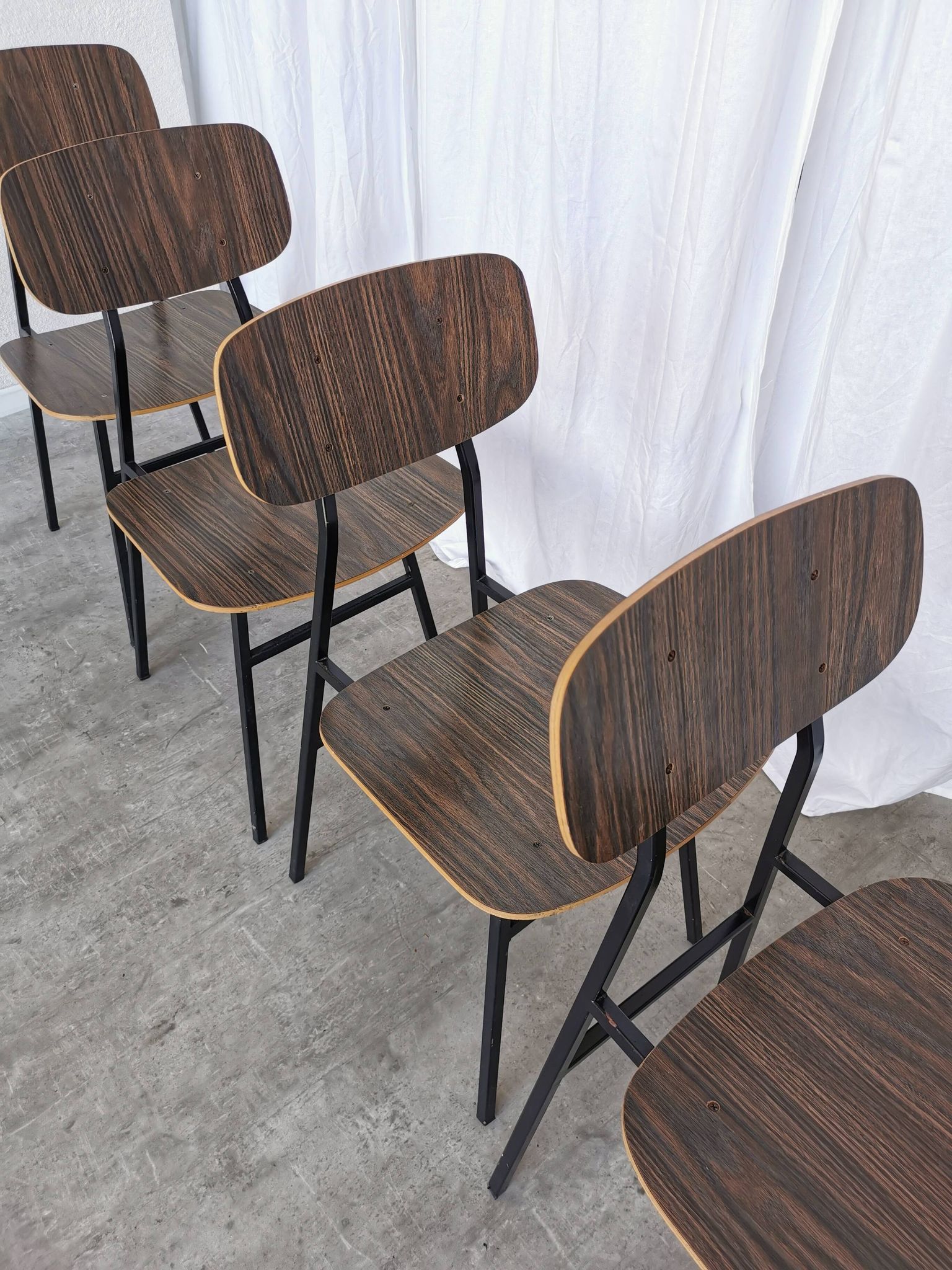 Vintage Industrial School Chairs - STOL Kamnik - 70s Yugoslavia - Set of 4
