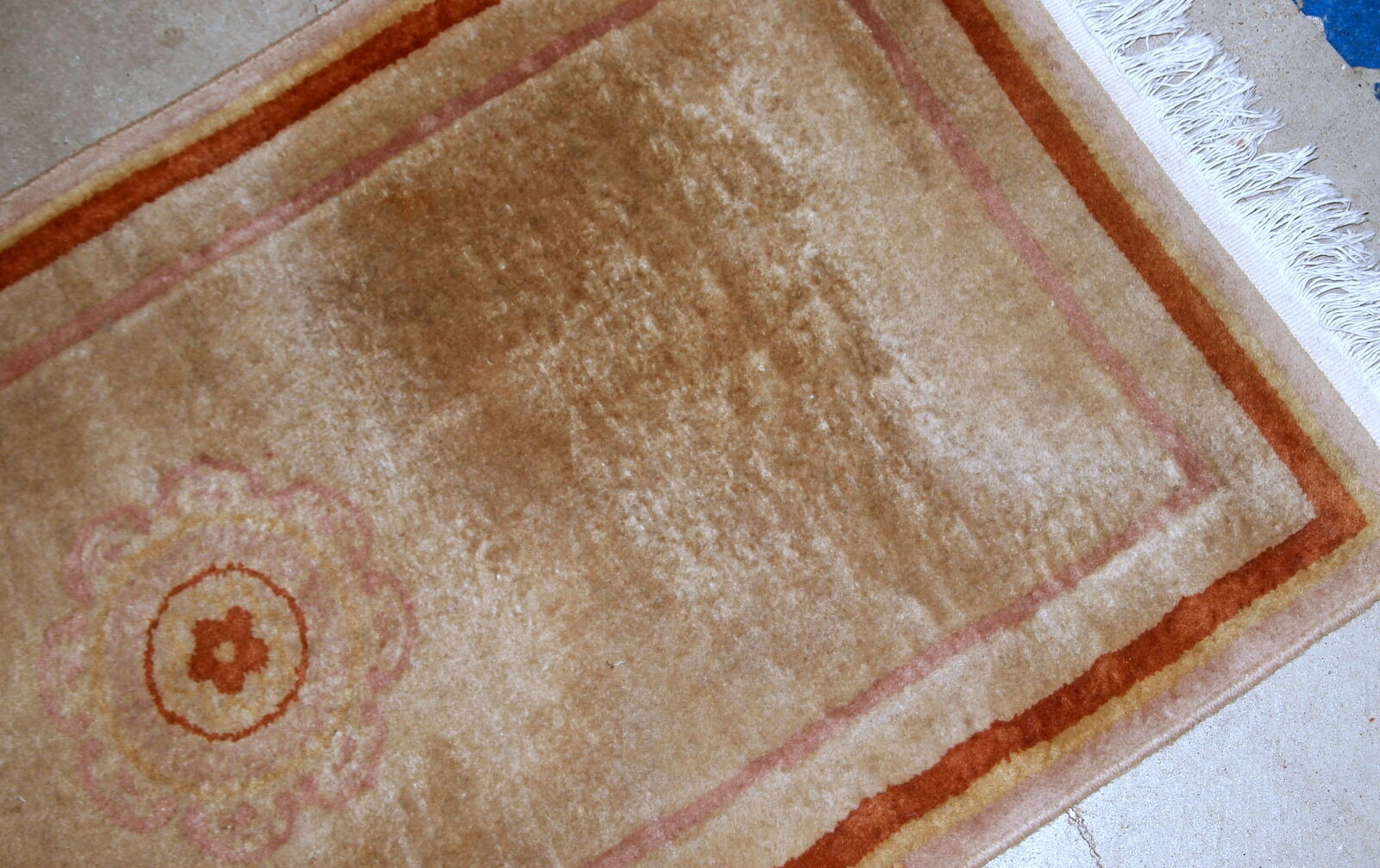 Chinese handmade vintage rug 64cm x 128cm 1970s