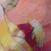 Tableau Pastel Claude Blanc-Brude (born in 1932) "Maternity"