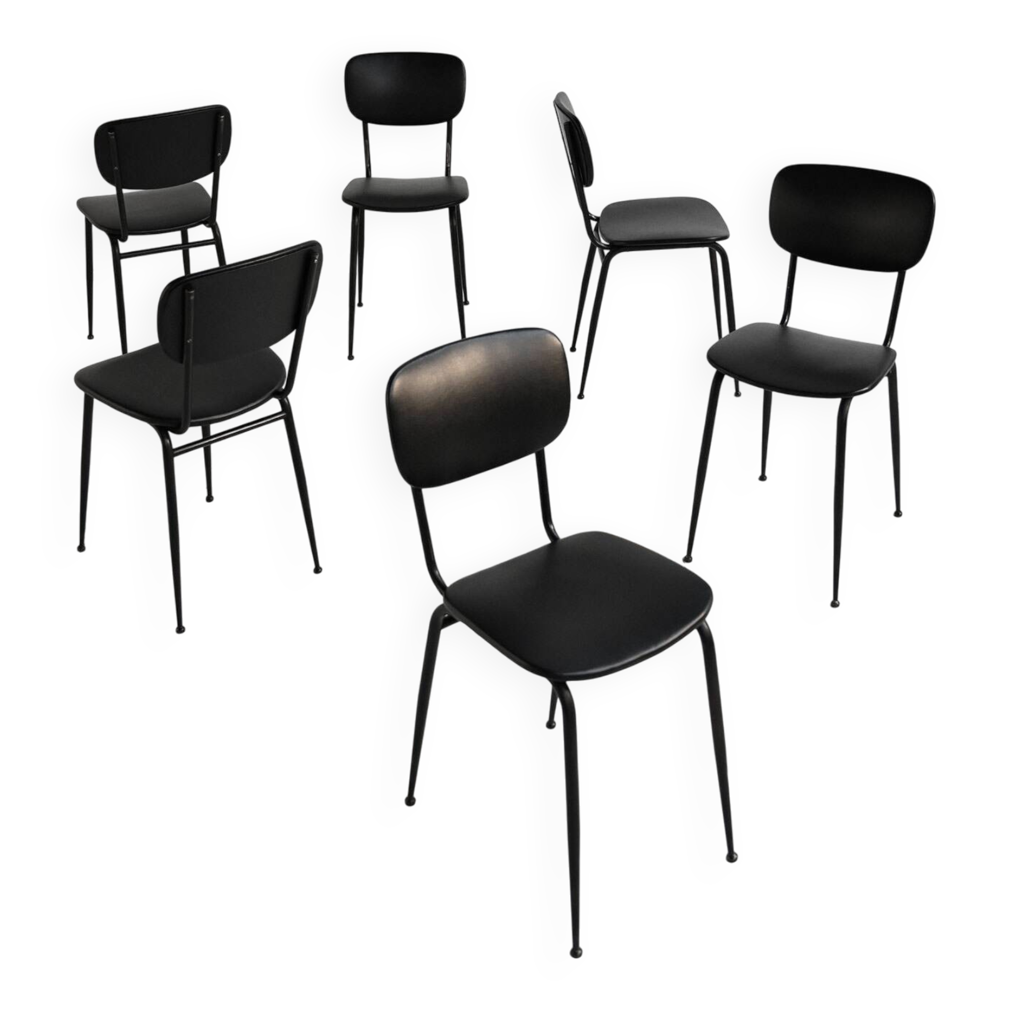 Set of 6 Olivetti Italian vintage chairs 1960s
