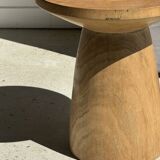 Natural solid mango side table (monoxyle) with conical legs.