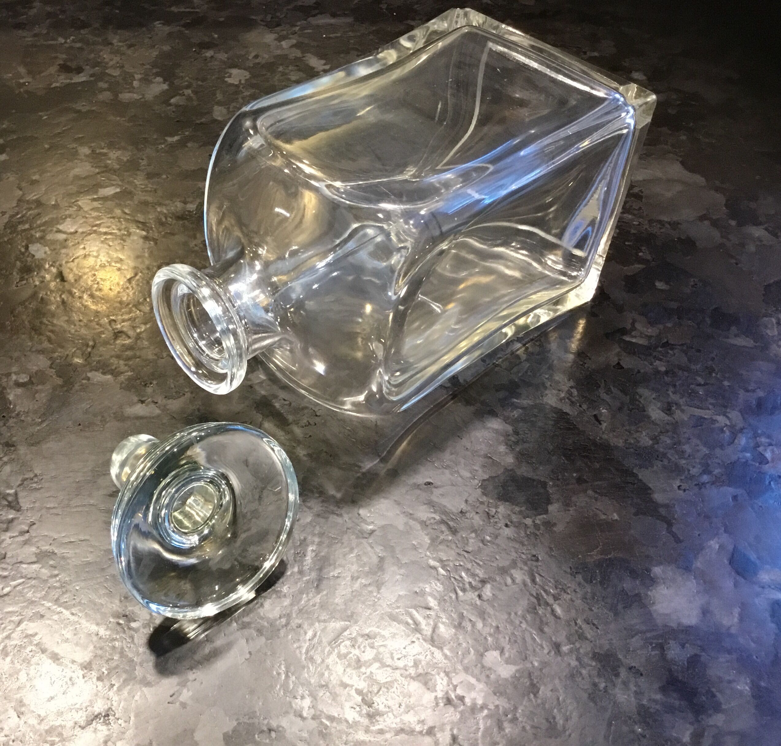 Vintage Italy glass and crystal carafe with cork