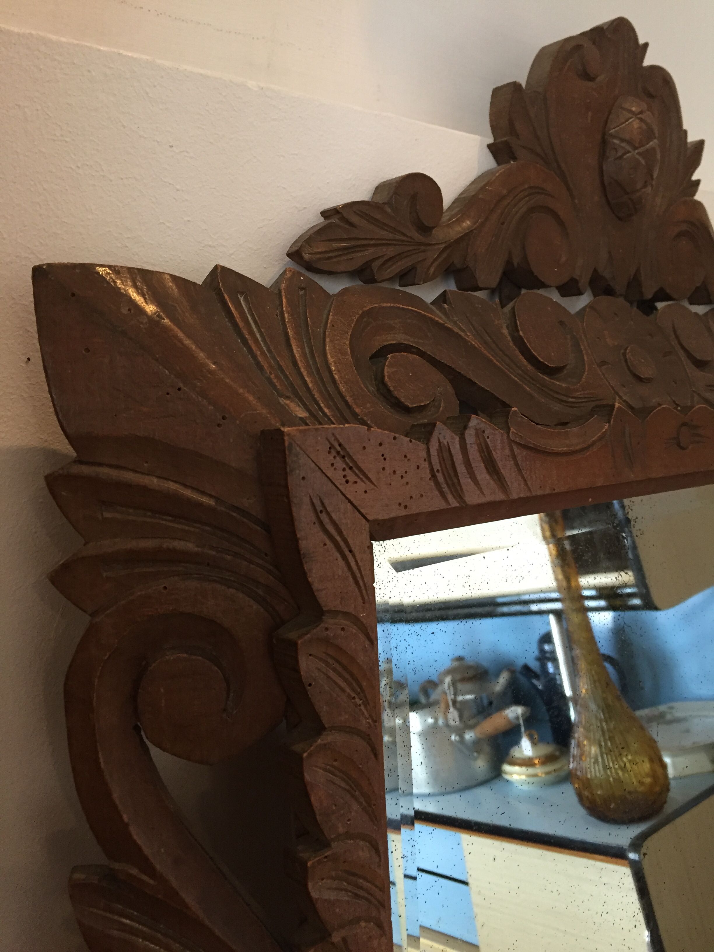 Large wooden mirror
