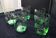 5 glass water tumblers with engraved floral design