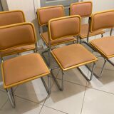 set of 6 chairs by Marcel Breuer Cesca B32 skaï 1960