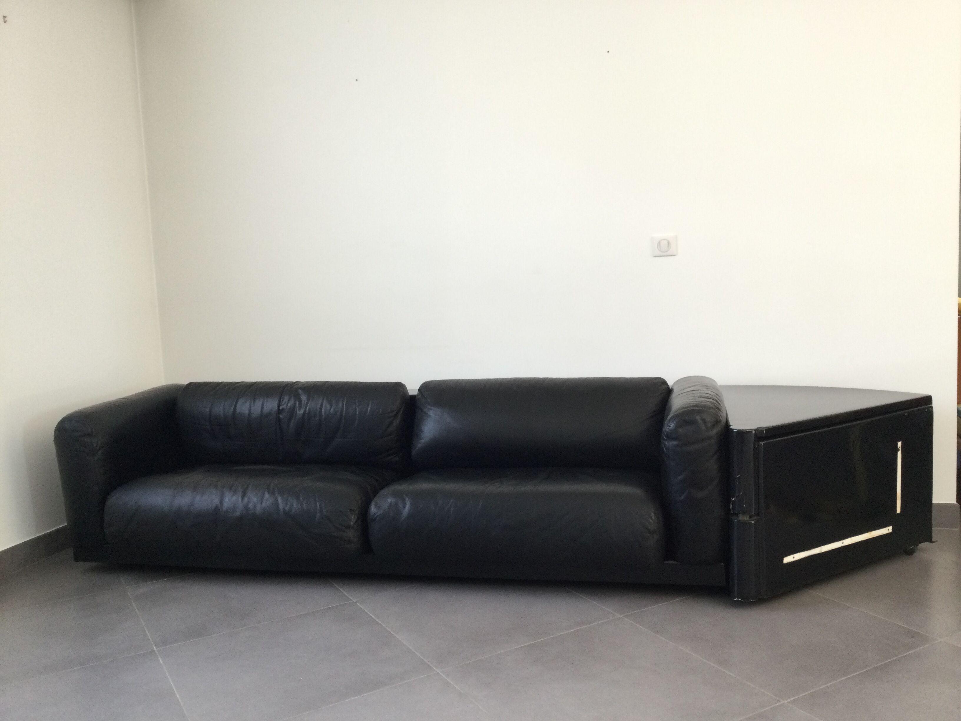 Cini Boeri - Sofa Gradual Lounge Black Leather Knoll/Gavina
