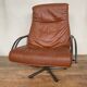 Pair of Scandinavian leather relax vintage armchairs brand Kebe